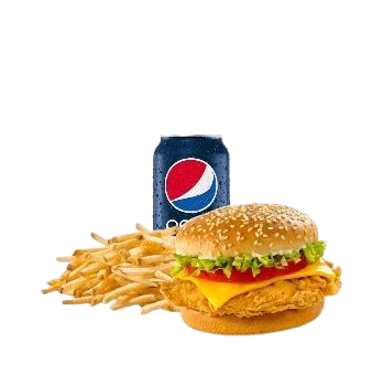 Cheese Chicken Burger Combo